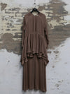 Mutedance 25 Autumn/Winter Flower-dyed Silk Round Neck Layered Long Sleeve Dress MD-MD25FW85-sand (MD25FW84)